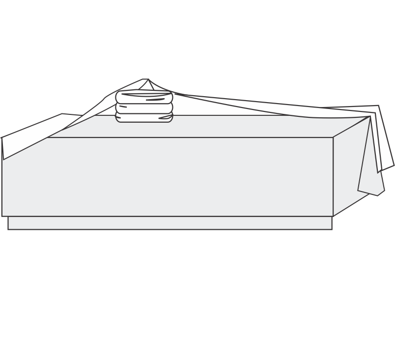 Outline of a rectangular box with a smaller circular object on top