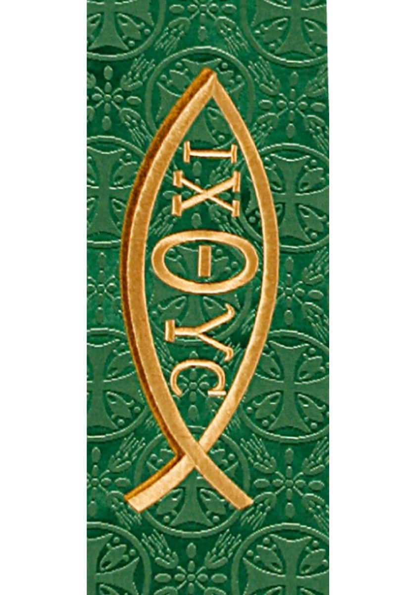 Gold fish symbol with 'IX0YC' on a green background