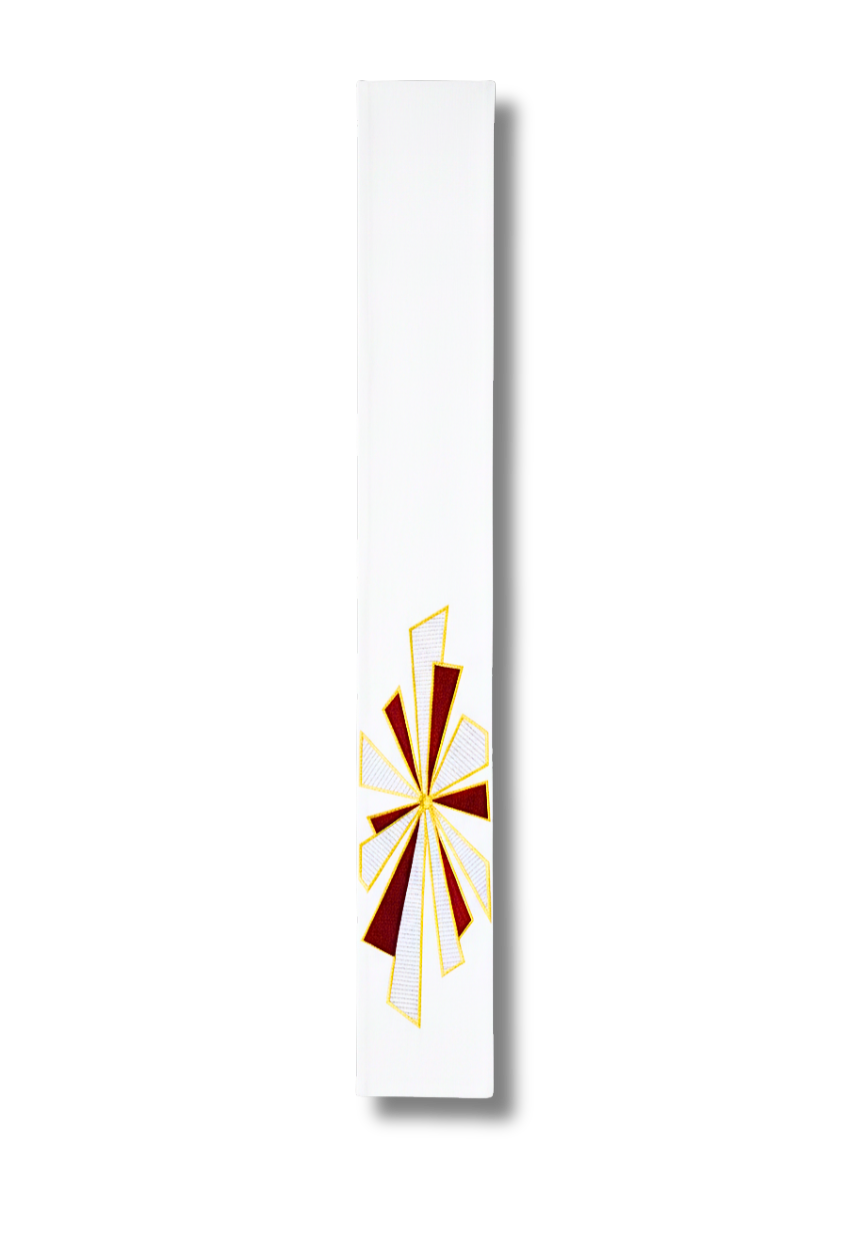 N2394 Alleluia Stole – White Cathedral & Ivory/Gold Lurex