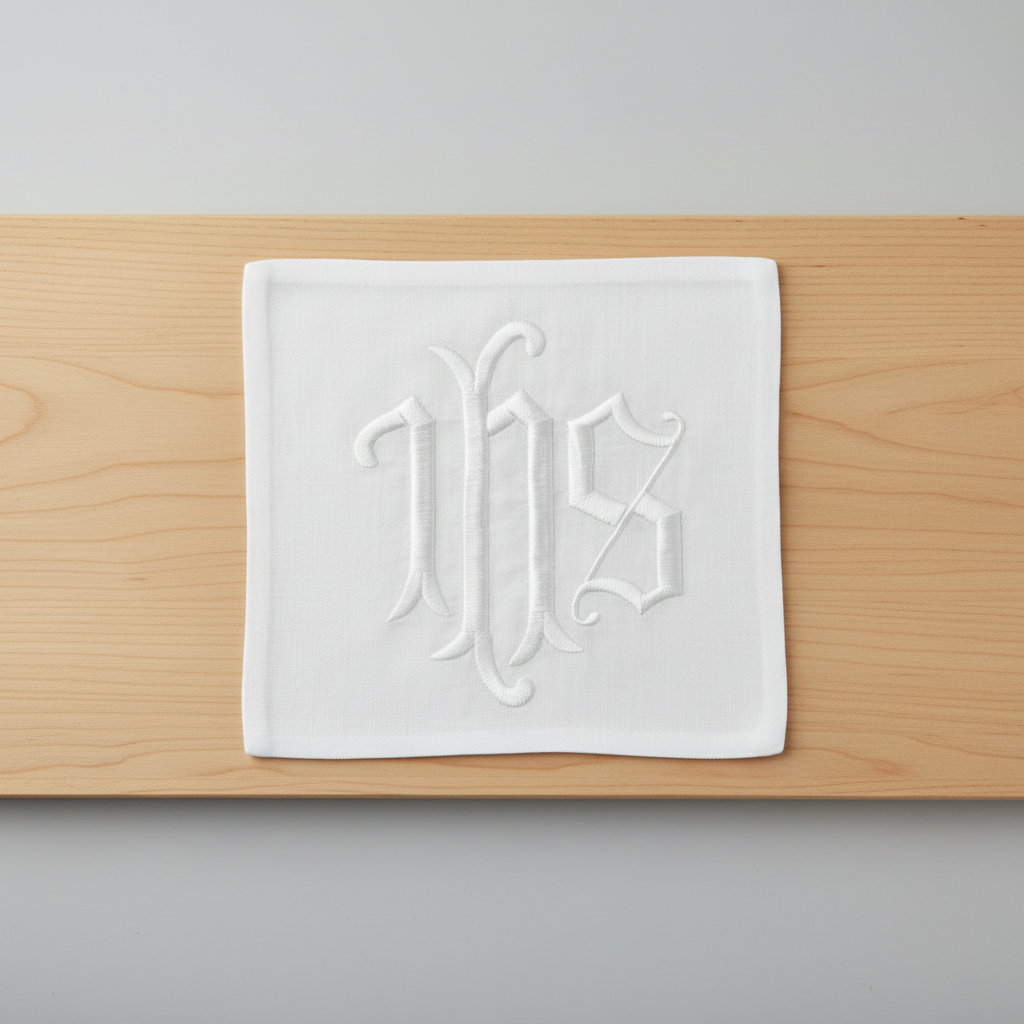 Monogram 'IHS' in white on a light gray background