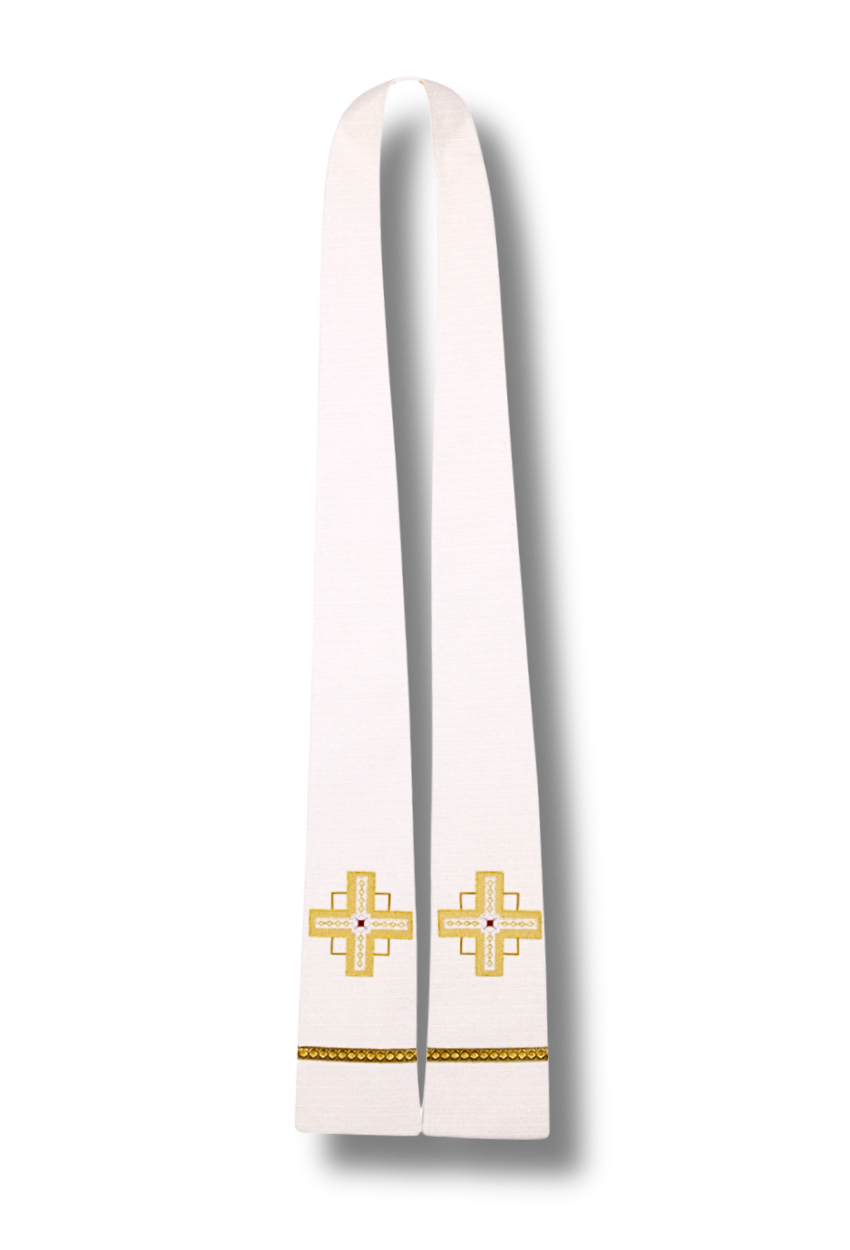 Kingdom Cross Lurex Stoles – Silk & Metallic Embroidery