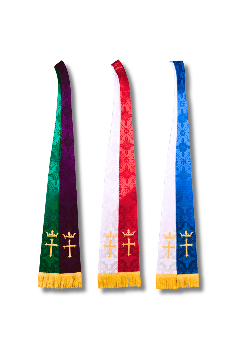 Reversible Brocade Stoles – Cross & Crown