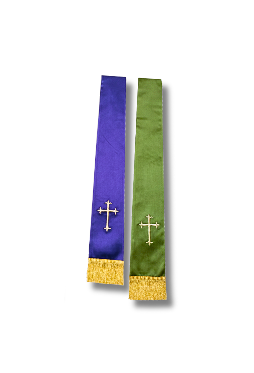 Reversible Embroidered Satin Stoles – Latin Cross