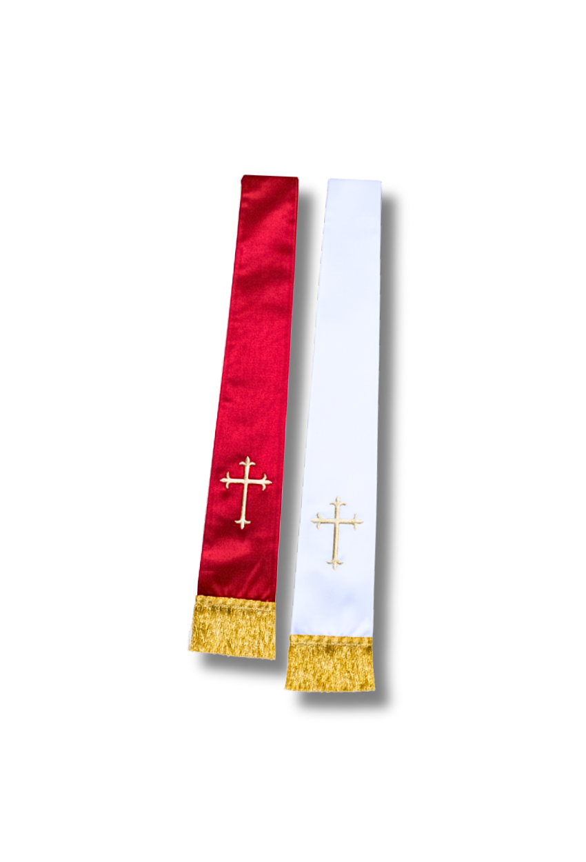 Reversible Embroidered Satin Stoles – Latin Cross