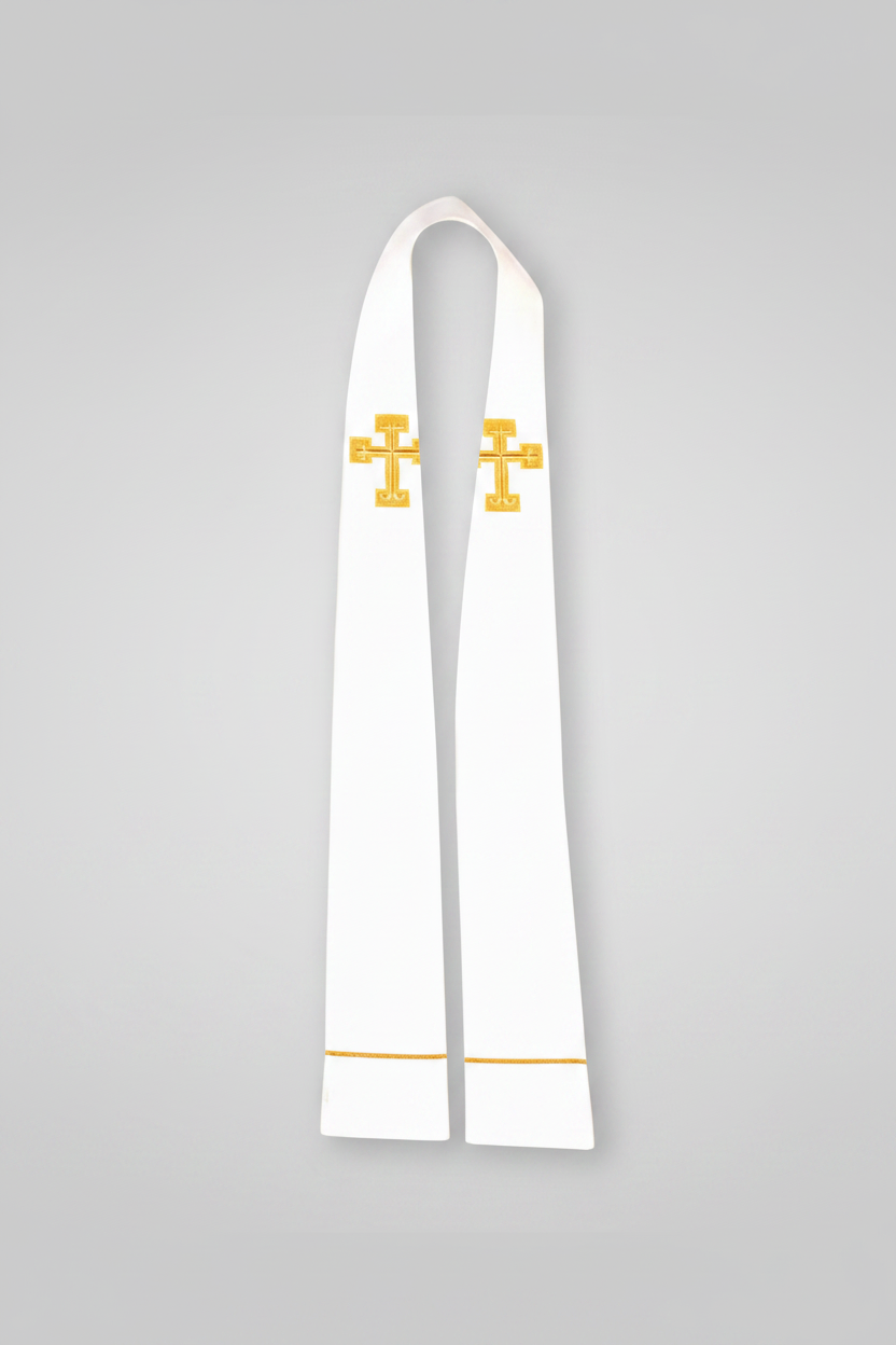 Yellow cross earrings on a white background