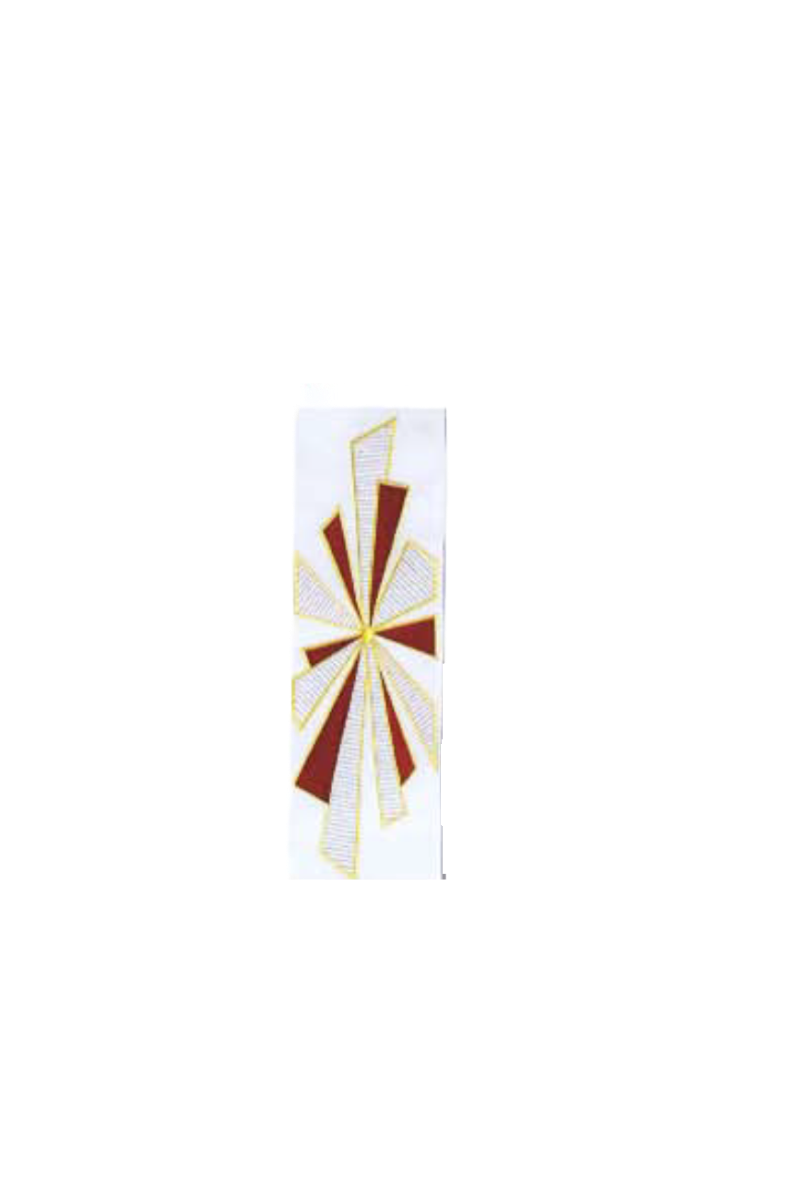 N2394 Alleluia Stole – White Cathedral & Ivory/Gold Lurex