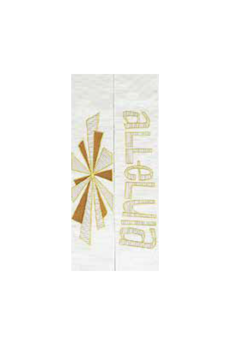 N2394 Alleluia Stole – White Cathedral & Ivory/Gold Lurex